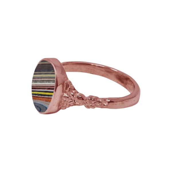 Rose Gold Fordite Oval Ring