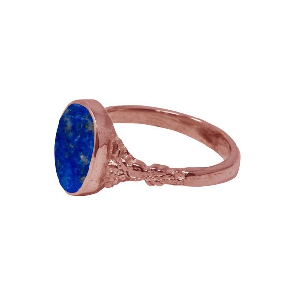 Rose Gold Lapis Oval Ring