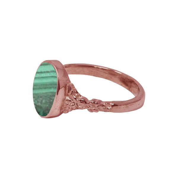 Rose Gold Malachite Oval Ring