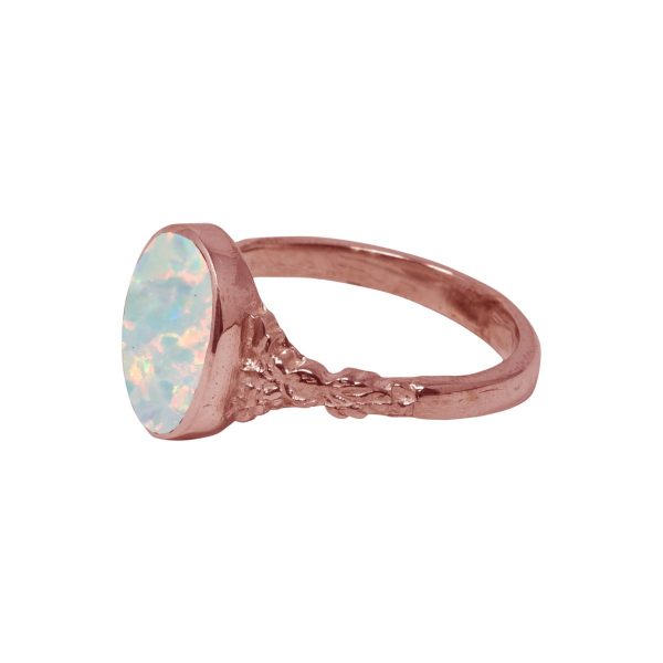 Rose Gold Opalite Sun Ice Oval Ring