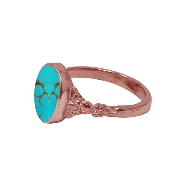 Rose Gold Turquoise Oval Ring