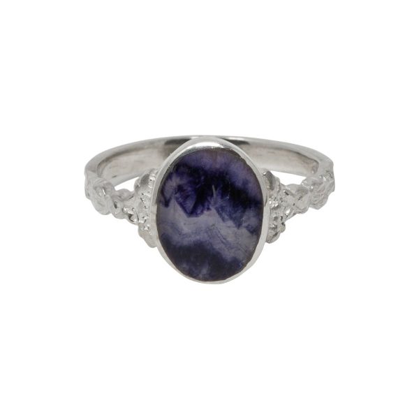 Silver Blue John Oval Ring