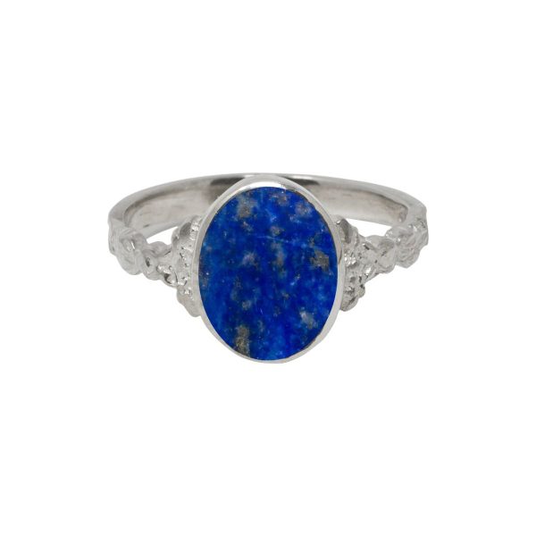 Silver Lapis Oval Ring