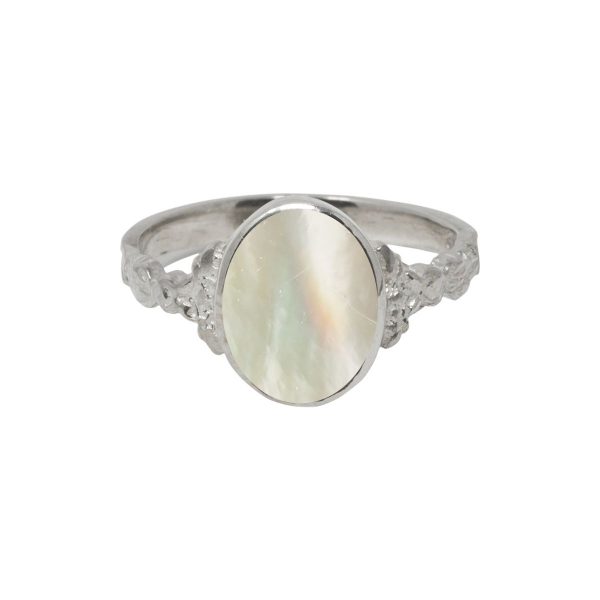 Silver Mother of Pearl Oval Ring