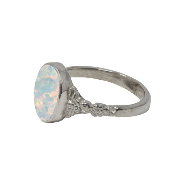 Silver Opalite Sun Ice Oval Ring