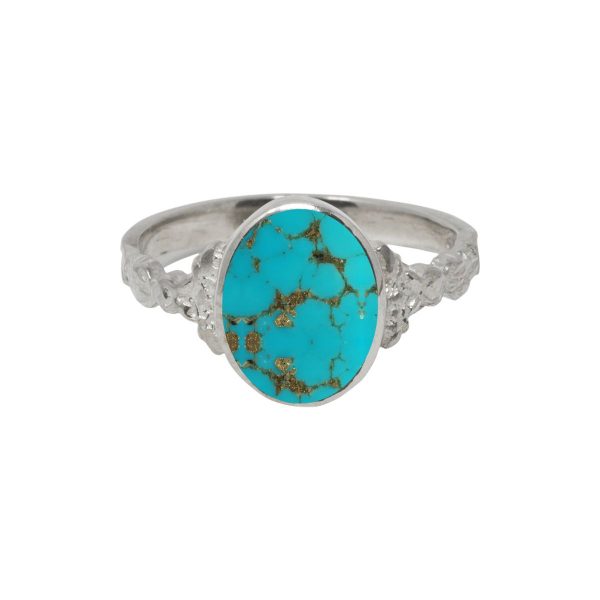 Silver Turquoise Oval Ring