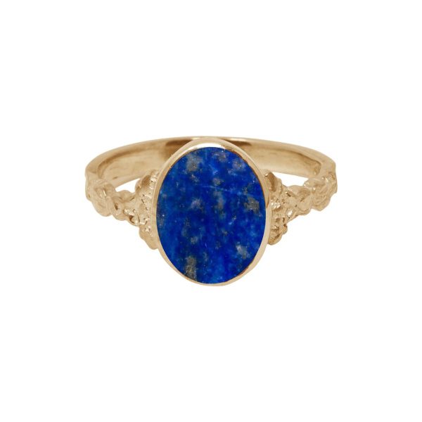 Yellow Gold Lapis Oval Ring