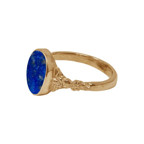 Yellow Gold Lapis Oval Ring