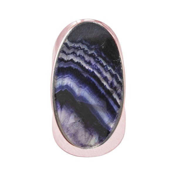 Rose Gold Blue John Large Oval Ring