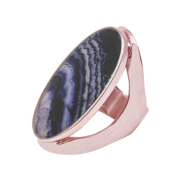 Rose Gold Blue John Large Oval Ring