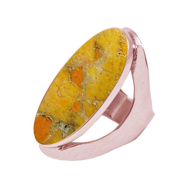 Rose Gold Bumblebee Jasper Large Oval Ring