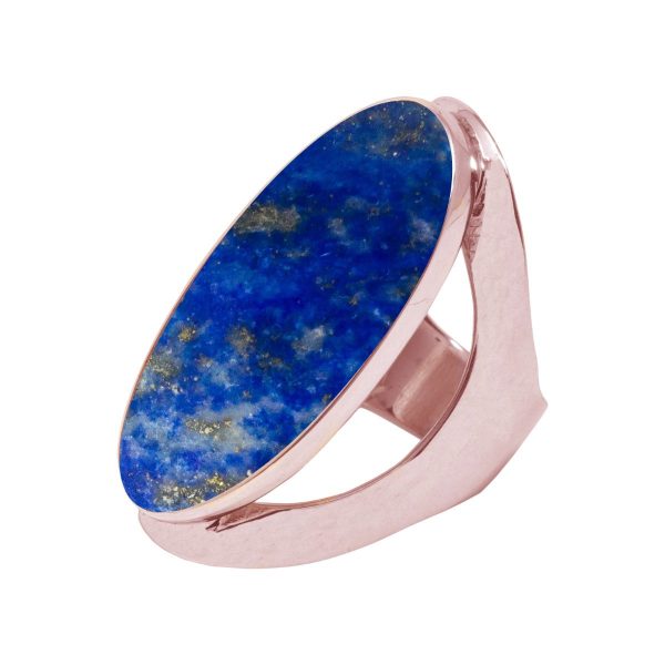 Rose Gold Lapis Large Oval Ring