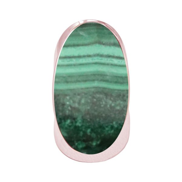 Rose Gold Malachite Large Oval Ring