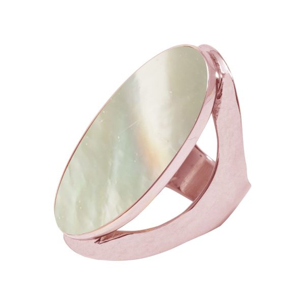 Rose Gold Mother of Pearl Large Oval Ring