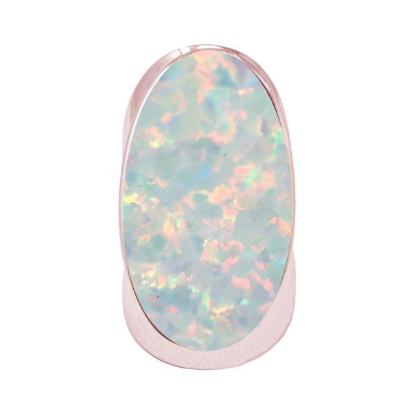 Rose Gold Opalite Sun Ice Large Oval Ring