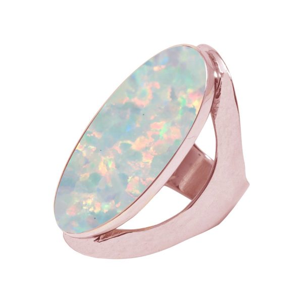 Rose Gold Opalite Sun Ice Large Oval Ring