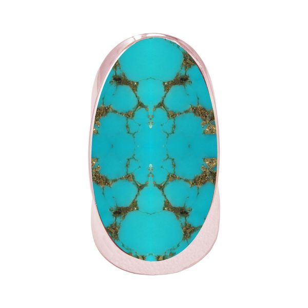 Rose Gold Turquoise Large Oval Ring