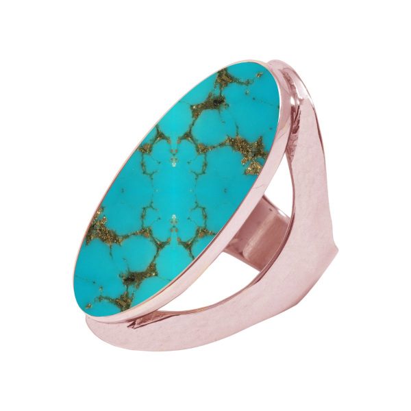 Rose Gold Turquoise Large Oval Ring