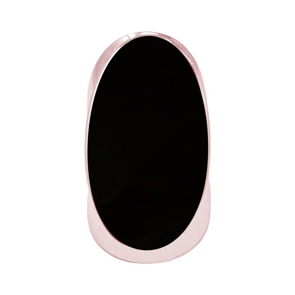 Rose Gold Whitby Jet Large Oval Ring
