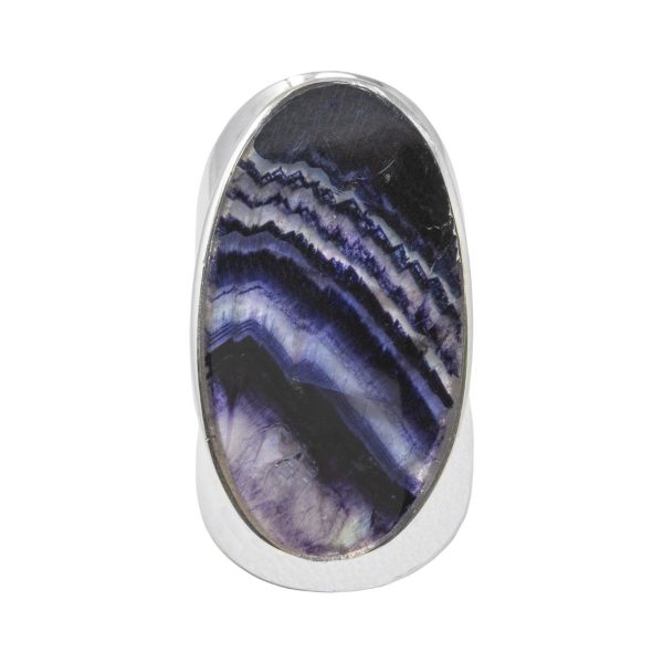 Silver Blue John Large Oval Ring