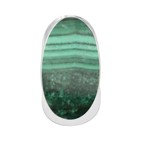 Silver Malachite Large Oval Ring