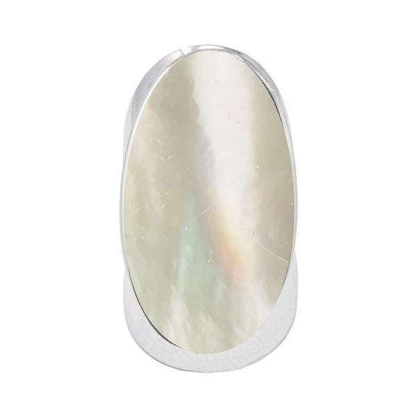 Silver Mother of Pearl Large Oval Ring