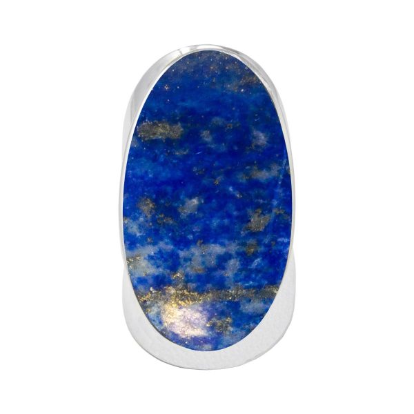 White Gold Lapis Oval Ring