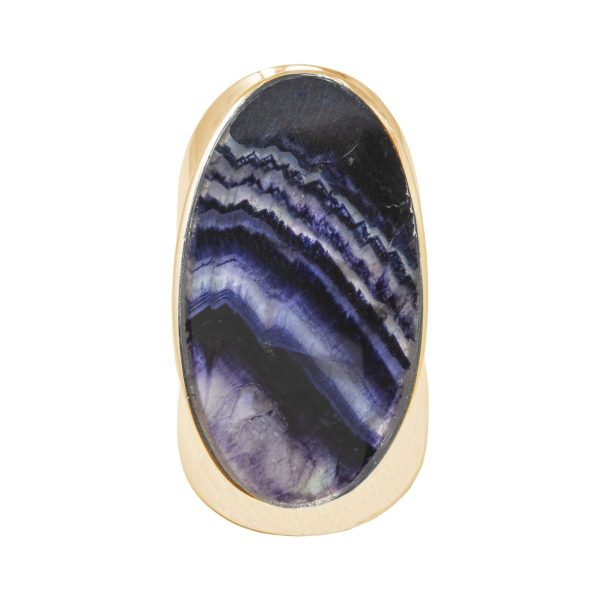 Yellow Gold Blue John Large Oval Ring