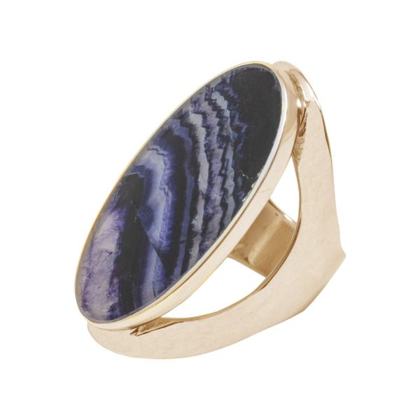 Yellow Gold Blue John Large Oval Ring