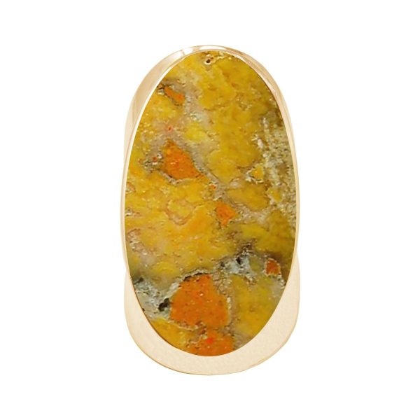 Yellow Gold Bumblebee Jasper Large Oval Ring