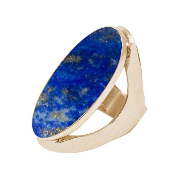 Yellow Gold Lapis Large Oval Ring