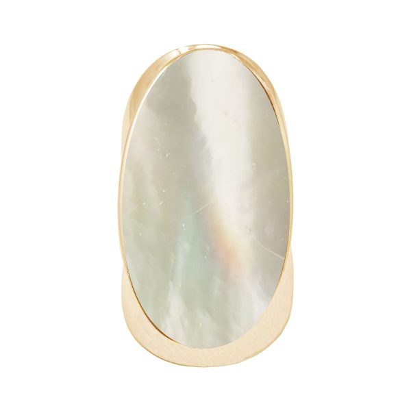 Yellow Gold Mother of Pearl Large Oval Ring