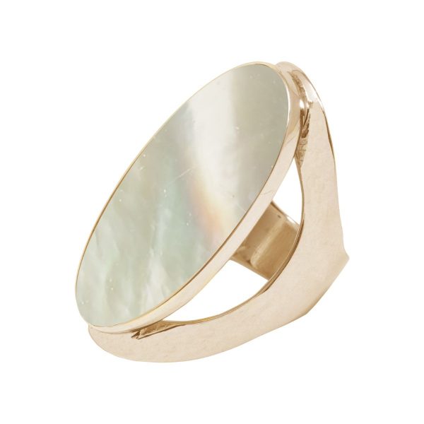 Yellow Gold Mother of Pearl Large Oval Ring