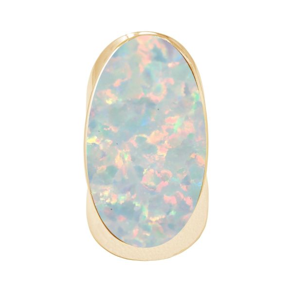 Yellow Gold Opalite Sun Ice Large Oval Ring