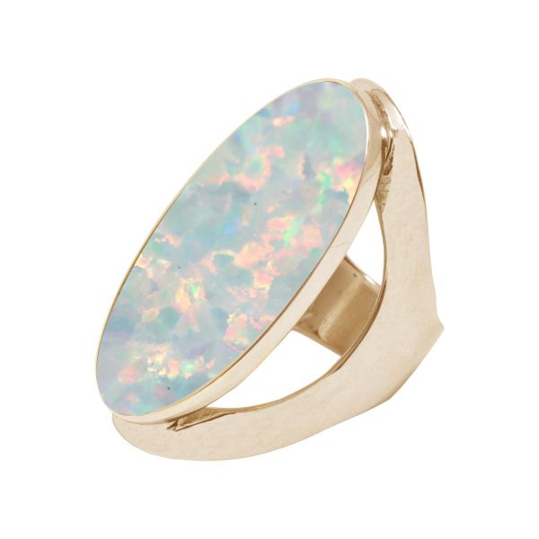 Yellow Gold Opalite Sun Ice Large Oval Ring