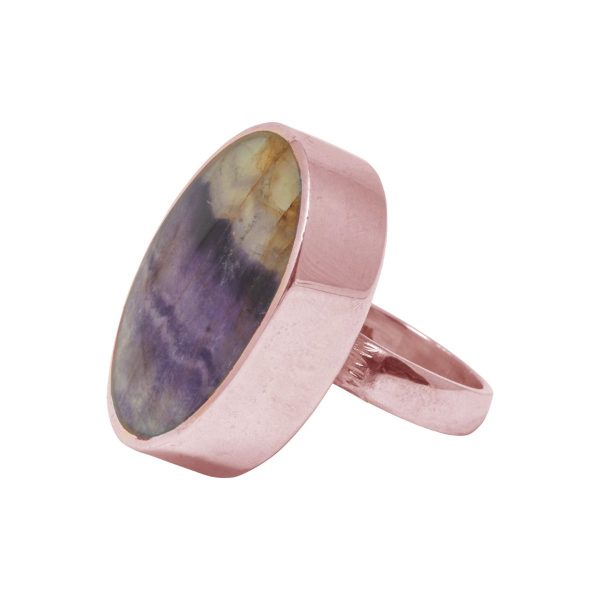 Rose Gold Blue John Large Oval Ring