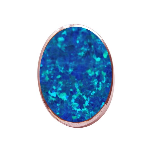 Rose Gold Opalite Cobalt Blue Large Oval Ring