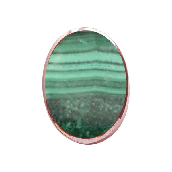 Rose Gold Malachite Large Oval Ring