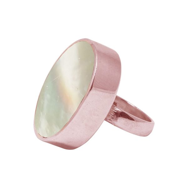 Rose Gold Mother of Pearl Large Oval Ring