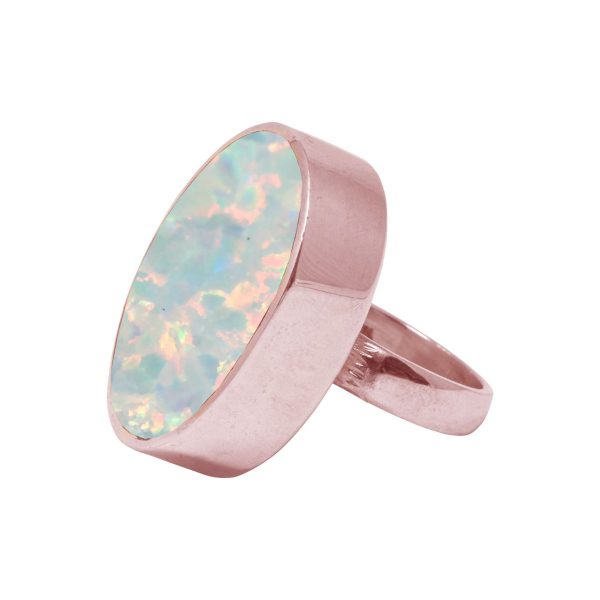 Rose Gold Opalite Sun Ice Large Oval Ring