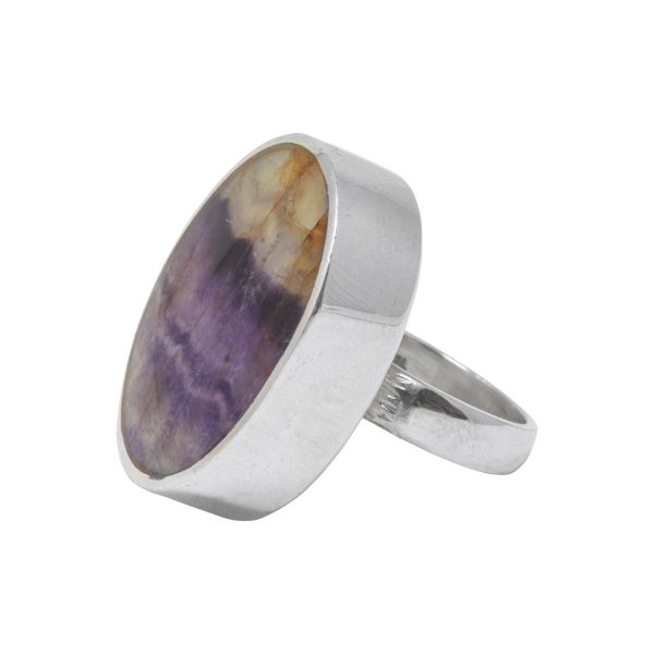 Silver Blue John Large Oval Ring