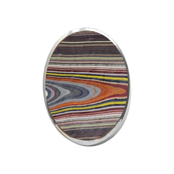 Silver Fordite Large Oval Ring