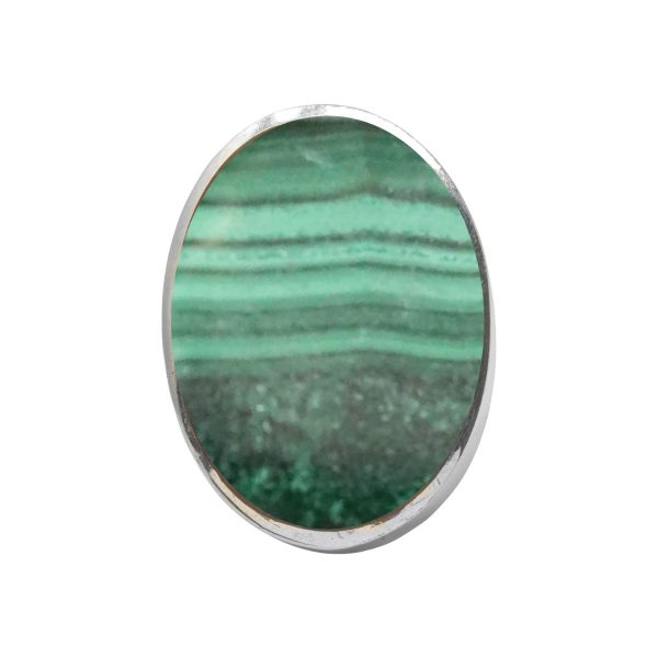 Silver Malachite Large Oval Ring