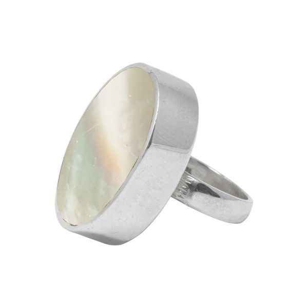Silver Mother of Pearl Large Oval Ring