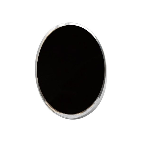 Silver Whitby Jet Large Oval Ring