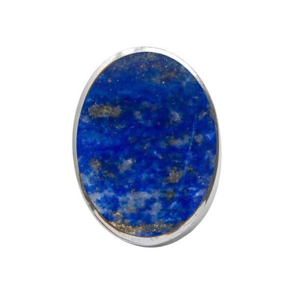 White Gold Lapis Oval Ring