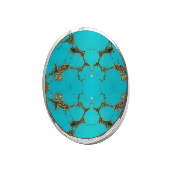 White Gold Turquoise Oval Ring