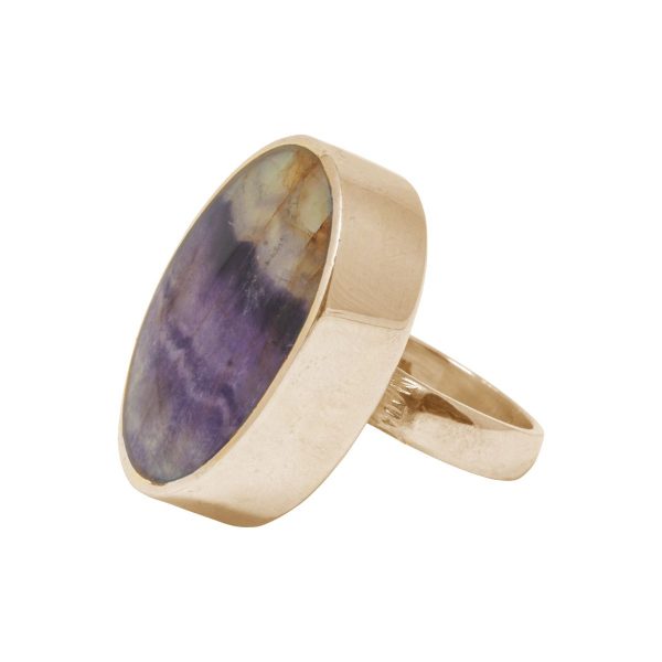 Yellow Gold Blue John Large Oval Ring