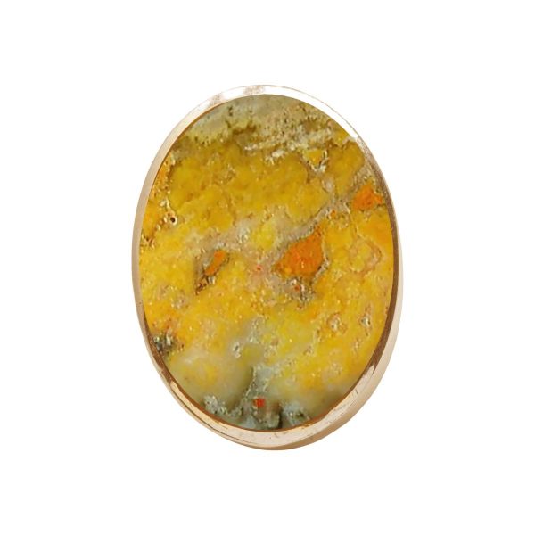 Yellow Gold Bumblebee Jasper Large Oval Ring