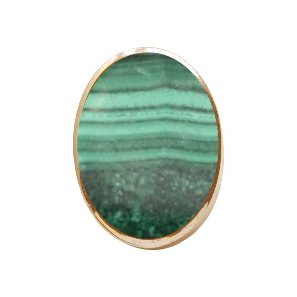 Yellow Gold Malachite Large Oval Ring